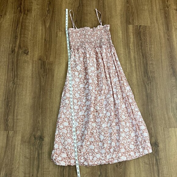 J. Crew Smocked Cotton Poplin Dress Rose Vines Sz M - Picture 9 of 13